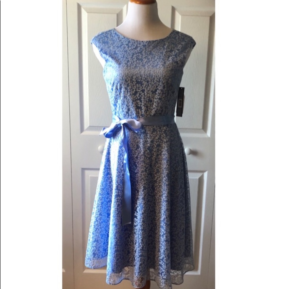 Tahari Blue and White dress